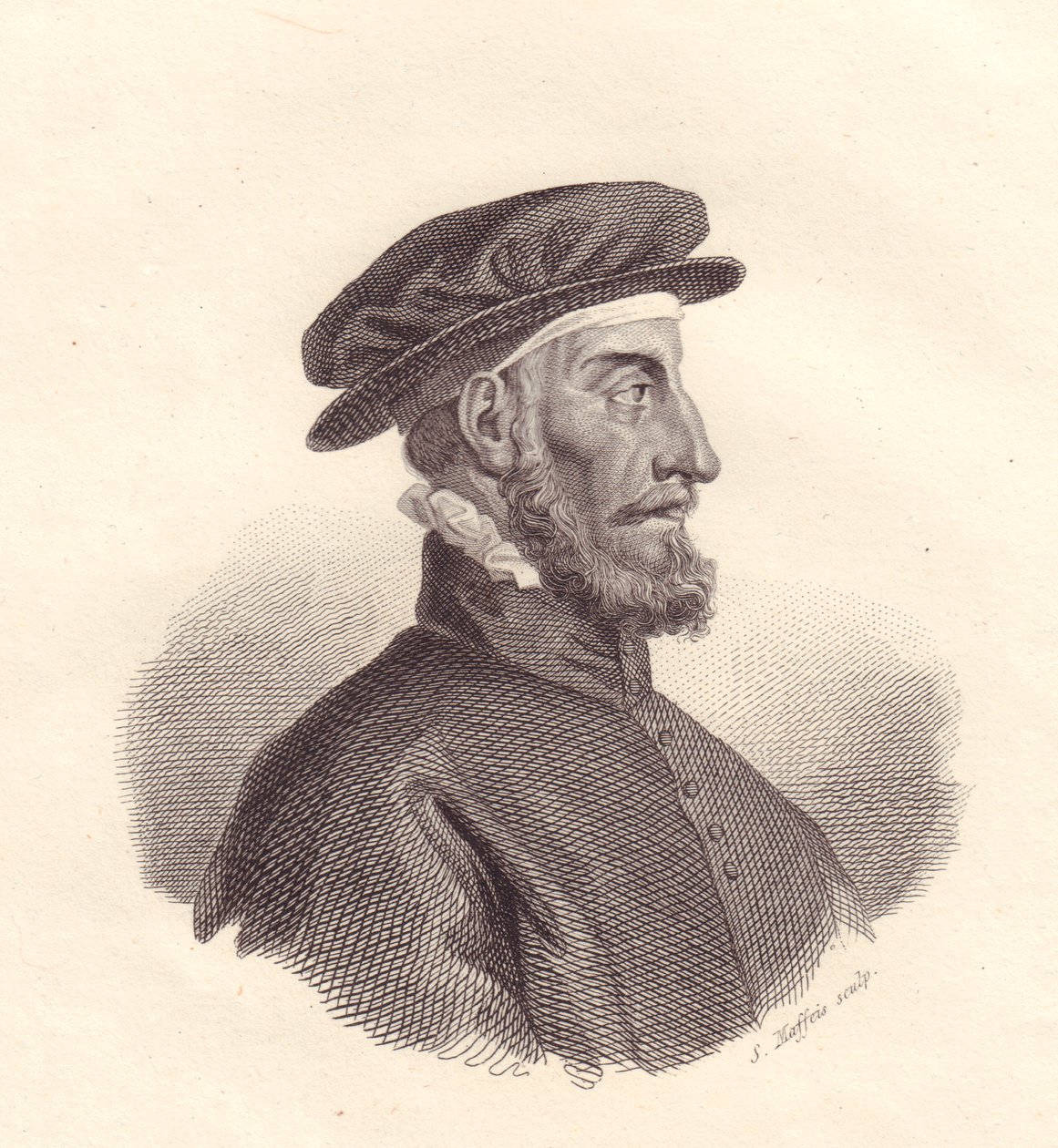 Portrét italského nakladatele a tiskaře Paola Manuzio (1512-1574) mědirytina S Maffeis od Unbekannt Unbekannt