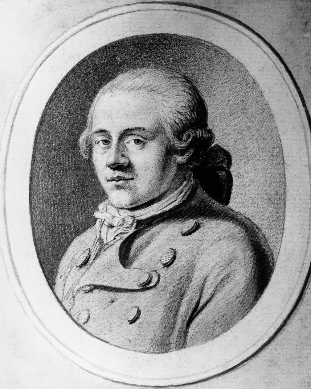 Portrét Jakoba Michaela Reinholda Lenze (1751-1792), německého spisovatele hnutí Sturm und Drang, rytina od Unbekannt Unbekannt