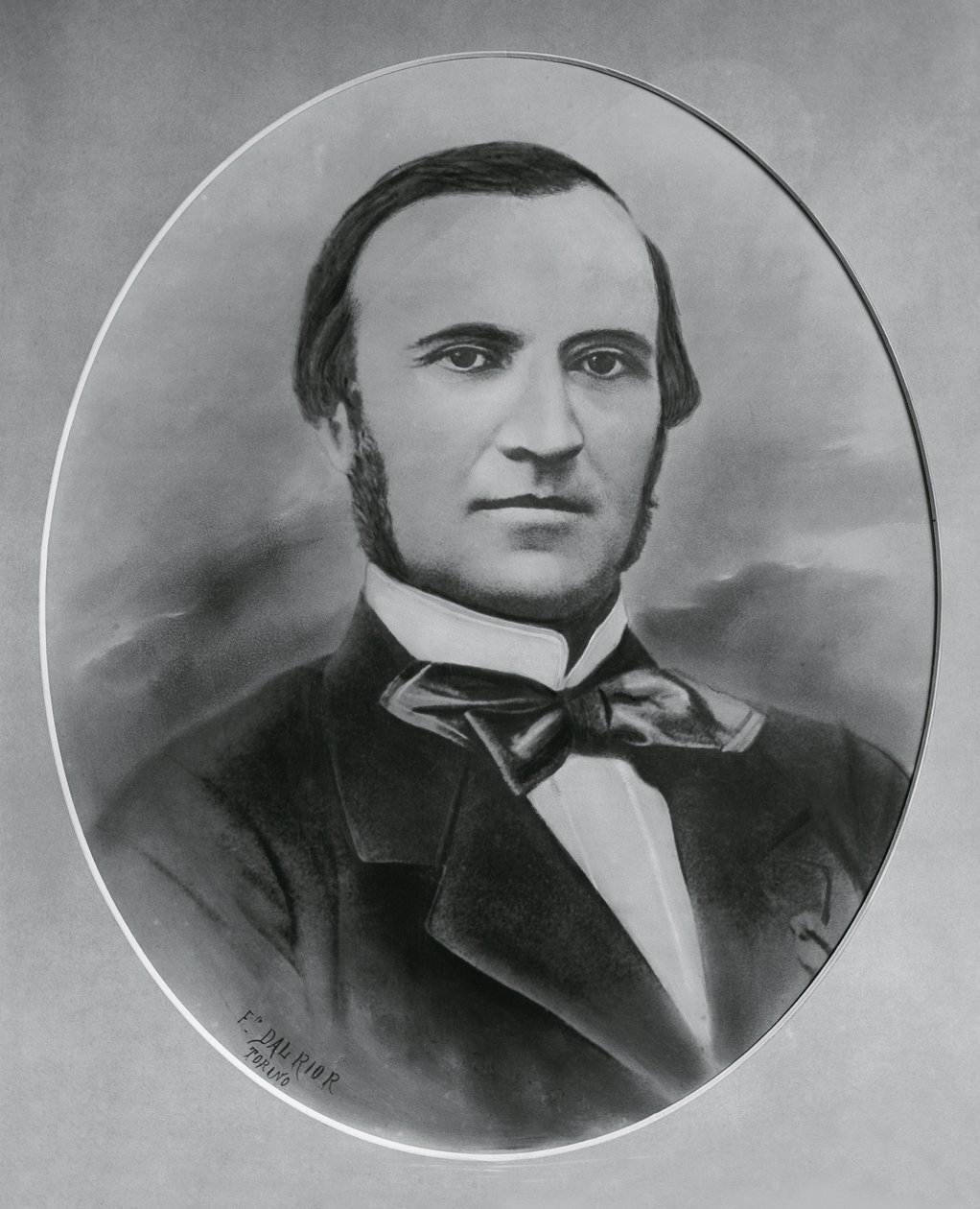 Portrét Severina Grattoniho (1815-1876), italského architekta a inženýra, rytina od Unbekannt Unbekannt