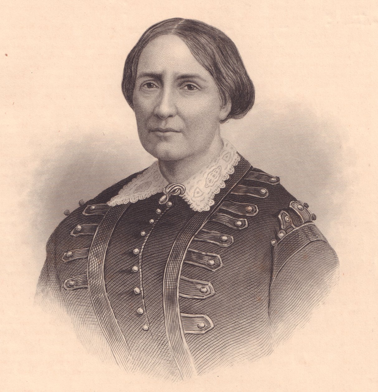 Portrét Teresy Christiny Bourbonské-Dvě Sicílie, císařovny Brazílie (1822-1889), rytina od Williama Wellstooda (1819-1900), cca 1870 od Unbekannt Unbekannt