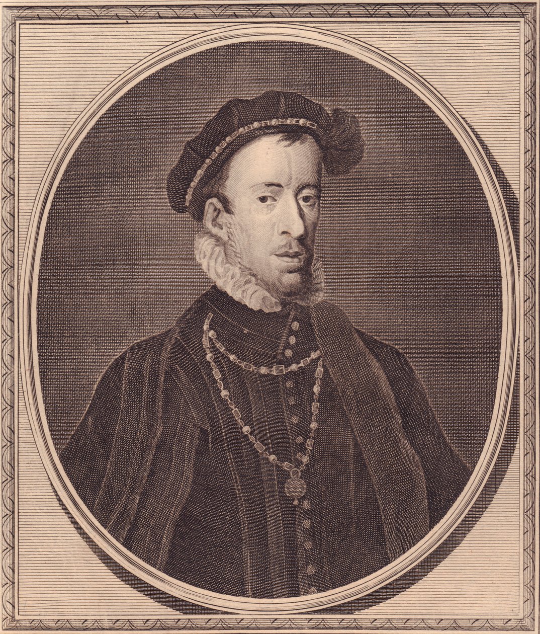 Portrét Thomase Howarda, 4. vévody z Norfolku (1536-1572), mědirytina od Johna Goldara (1729-1795) od Unbekannt Unbekannt