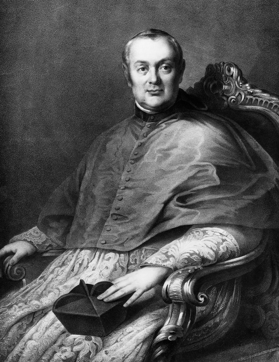 Portrét Tommasa Bernettiho (1779-1852), italského kardinála, který byl kardinálem státním sekretářem za Lva XII v letech 1828 až 1829 a za Řehoře XVI., v letech 1831 až 1836, litografie od Unbekannt Unbekannt