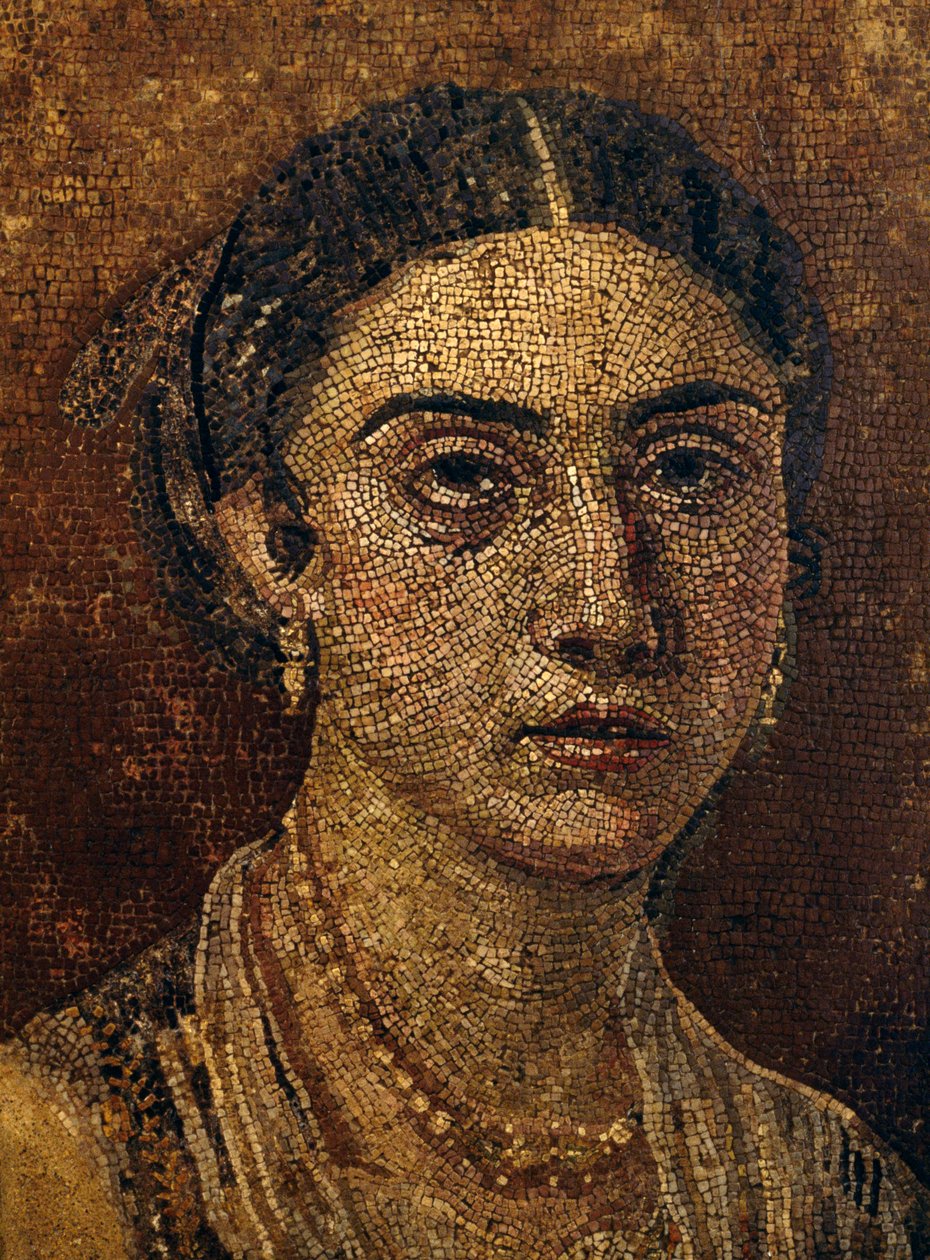Portrét mladé ženy, mozaika z Herculanea. římská civilizace od Unbekannt Unbekannt