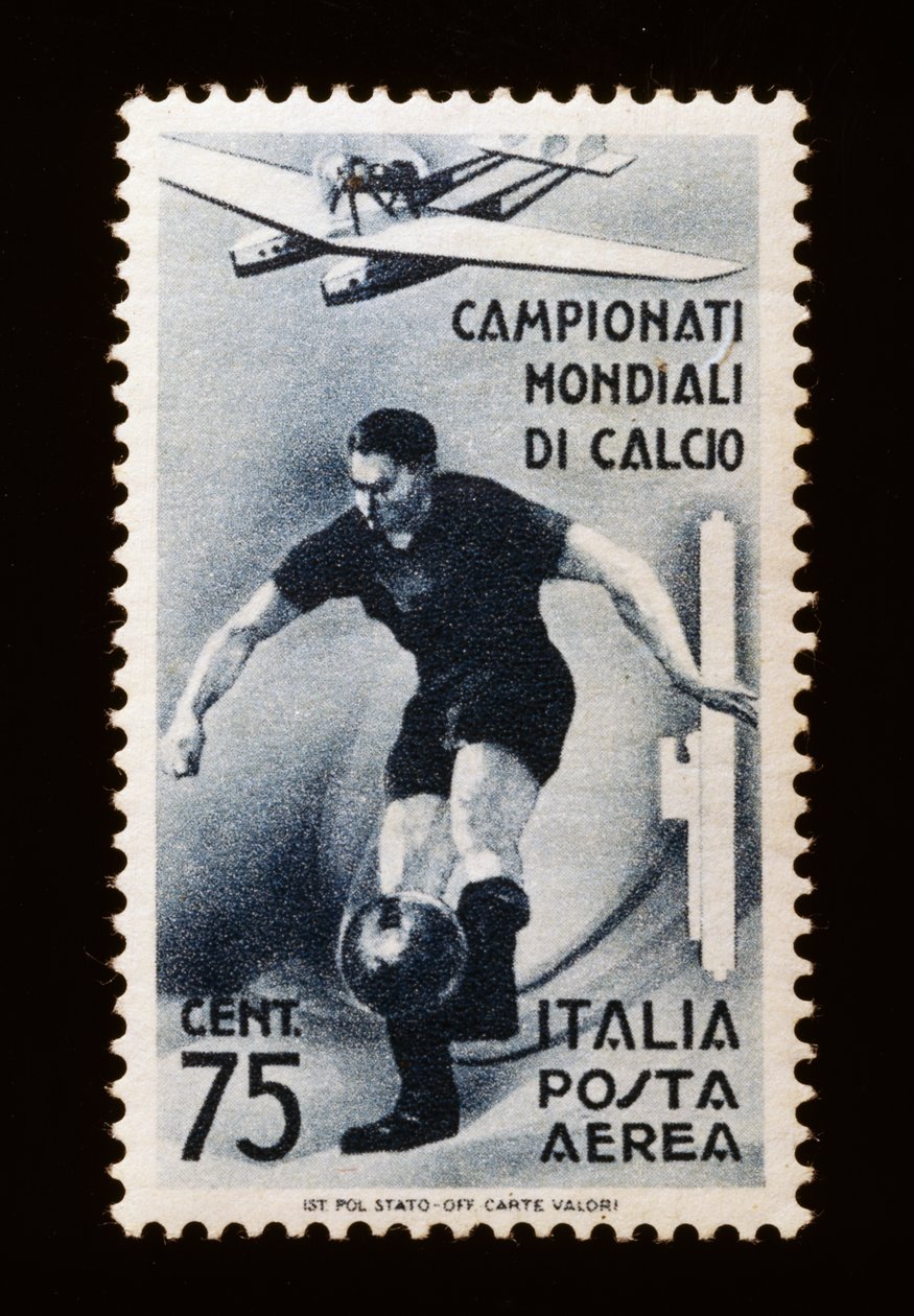 Poštovní známka pro mistrovství světa ve fotbale 1934, letecká známka 75 centů, Itálie, 20. století od Unbekannt Unbekannt
