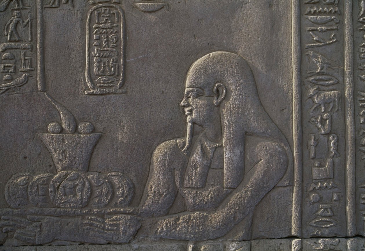 Reliéf zobrazující dárce, chrám Kom Ombo, Egypt, egyptská civilizace, dynastie Ptolemaiovců, 2.–1. století před naším letopočtem od Unbekannt Unbekannt