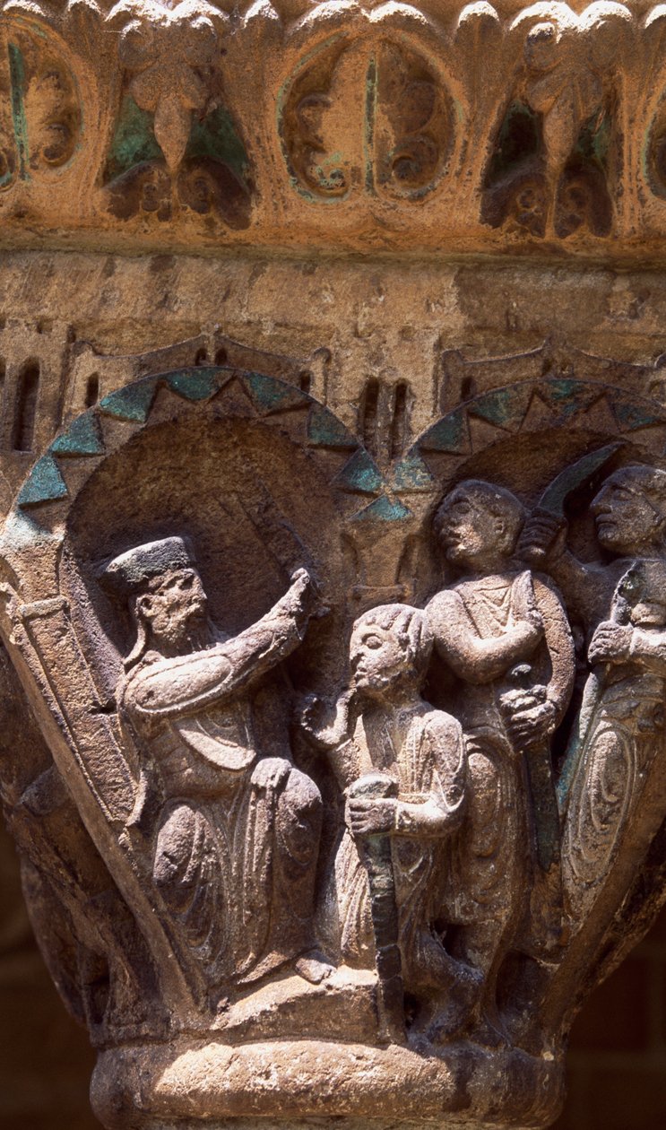 Španělsko, Navarra, Estella, klášter kostela San Pedro de la Rua, hlavní město od Unbekannt Unbekannt