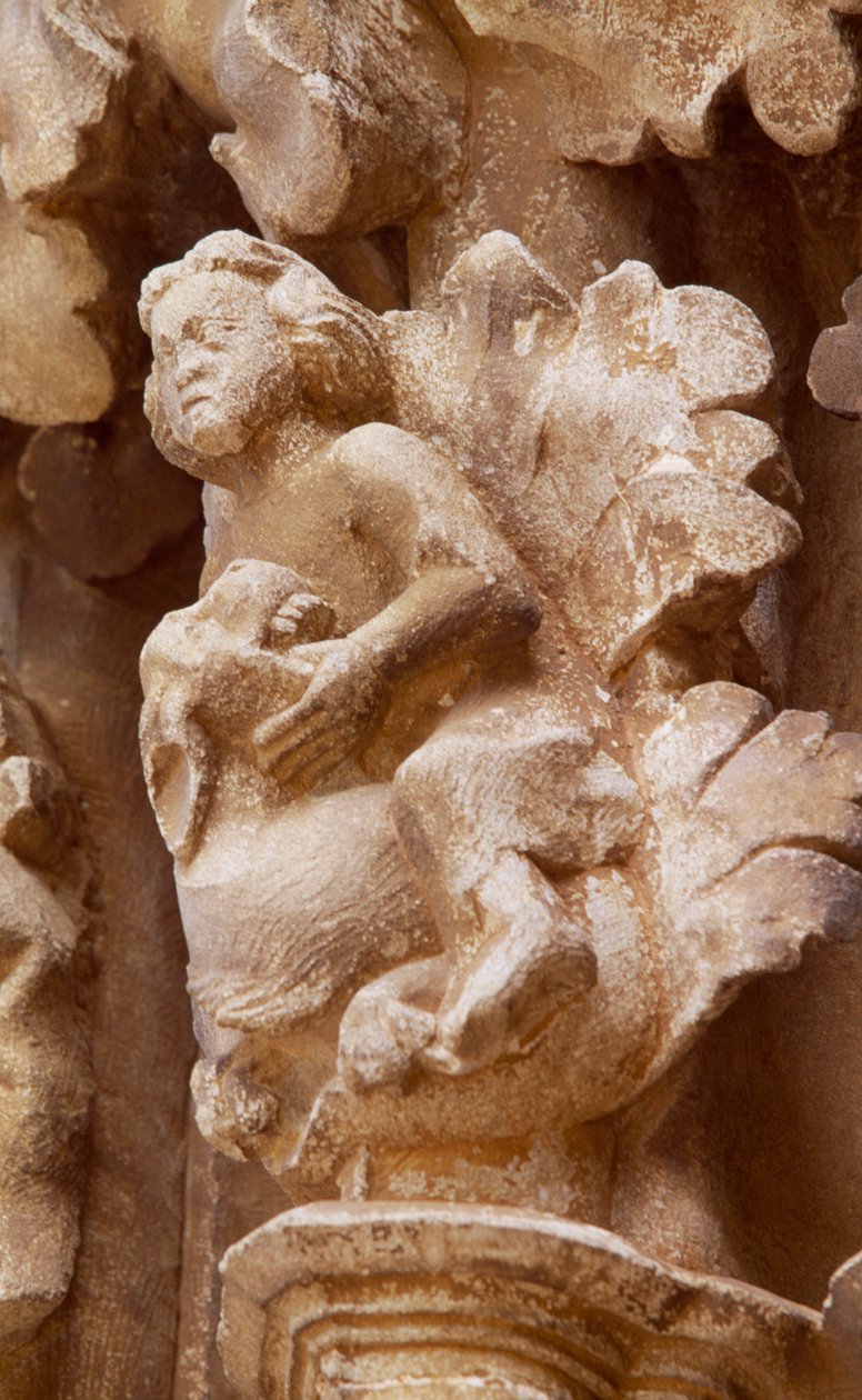 Španělsko, Navarra, Ujue, Kostel Santa Maria, Architektonický detail od Unbekannt Unbekannt