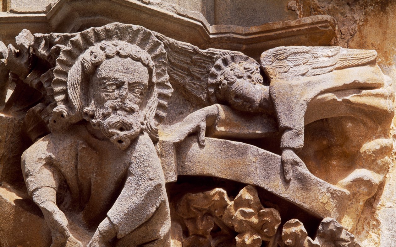 Španělsko, Navarra, Ujue, Kostel Santa Maria, Architektonický detail od Unbekannt Unbekannt
