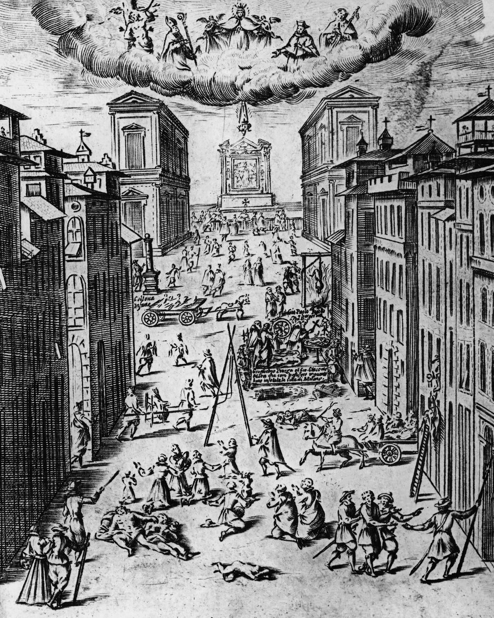 Mor v Miláně v roce 1630, lept, Itálie od Unbekannt Unbekannt