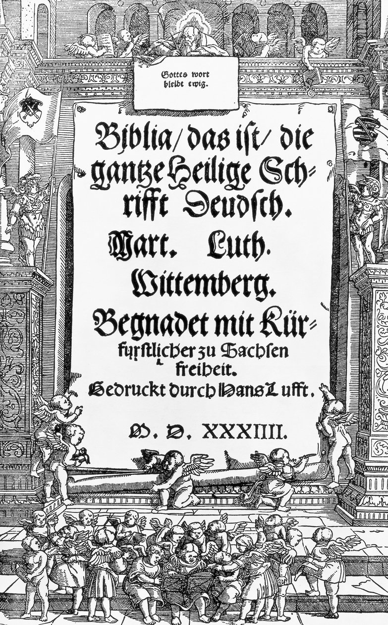 Titulní strana Bible Martina Luthera od Unbekannt Unbekannt
