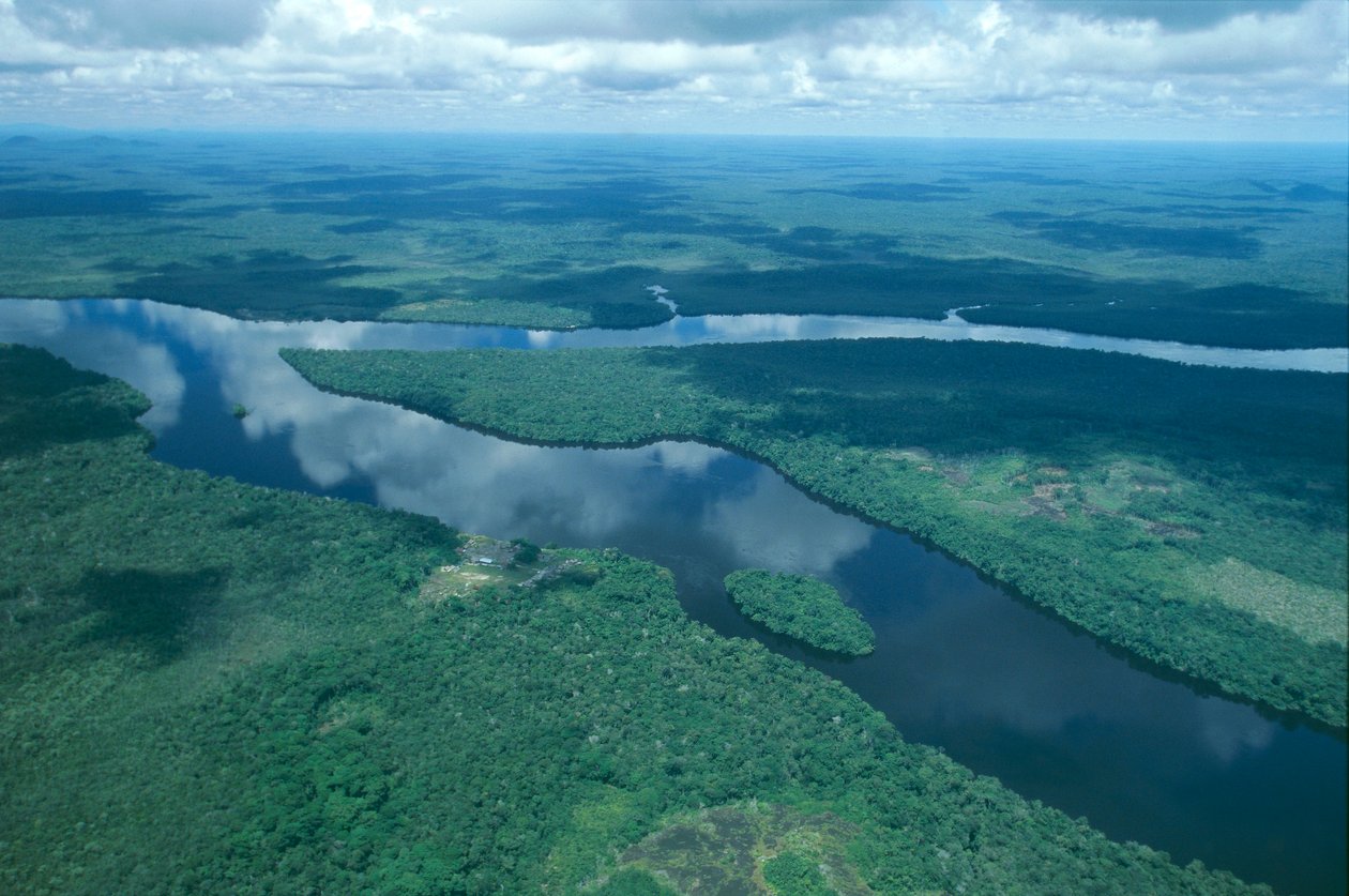 Venezuela, Guayana, stát Amazonas, řeka Orinoco, letecký pohled (fotografie) od Unbekannt Unbekannt