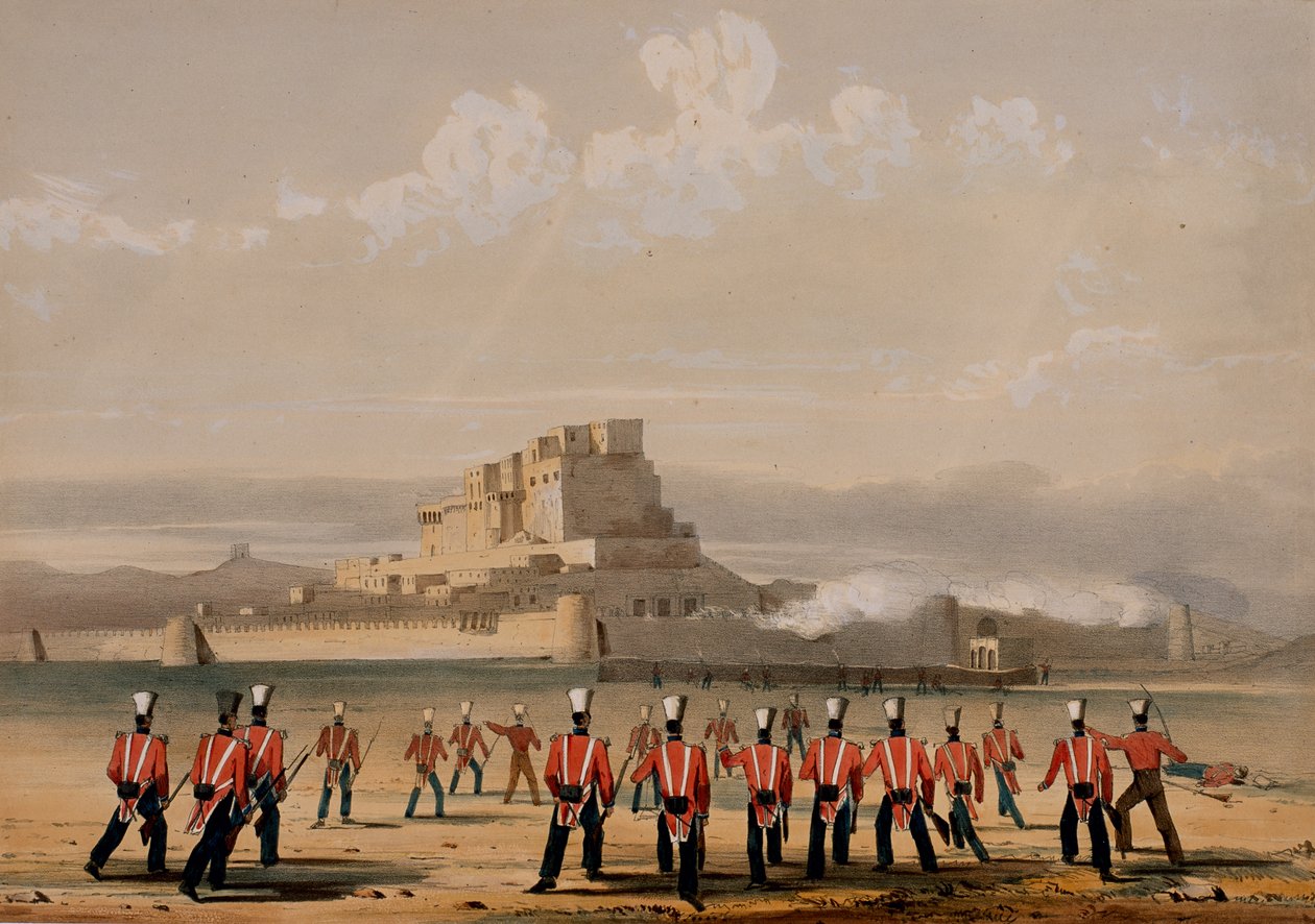 Storming of Khelat, předsunuté společnosti, 13. listopadu 1839, z „The Storming of Ghuznee and Khelat“ od W. Taylora, 1839 od Lieutenant Thomas Wingate