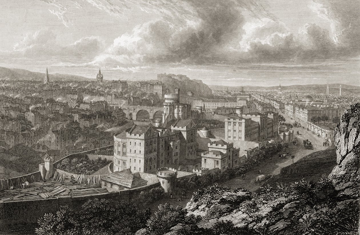 Pohled z Calton Hill, Edinburgh, z 