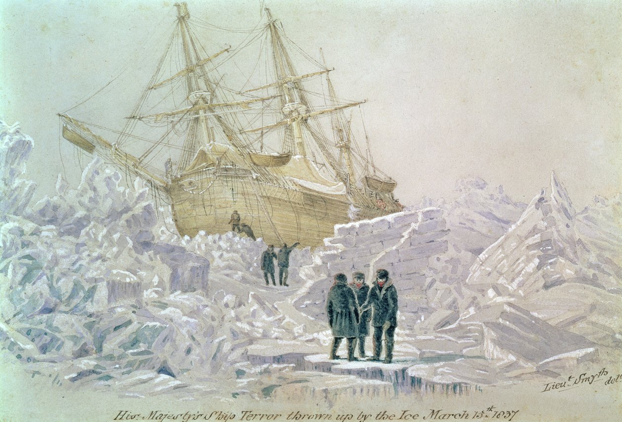 Incident na obchodní cestě: HMS Terror Throwed by the Ice, 15. března 1837 od Lieutenant Smyth