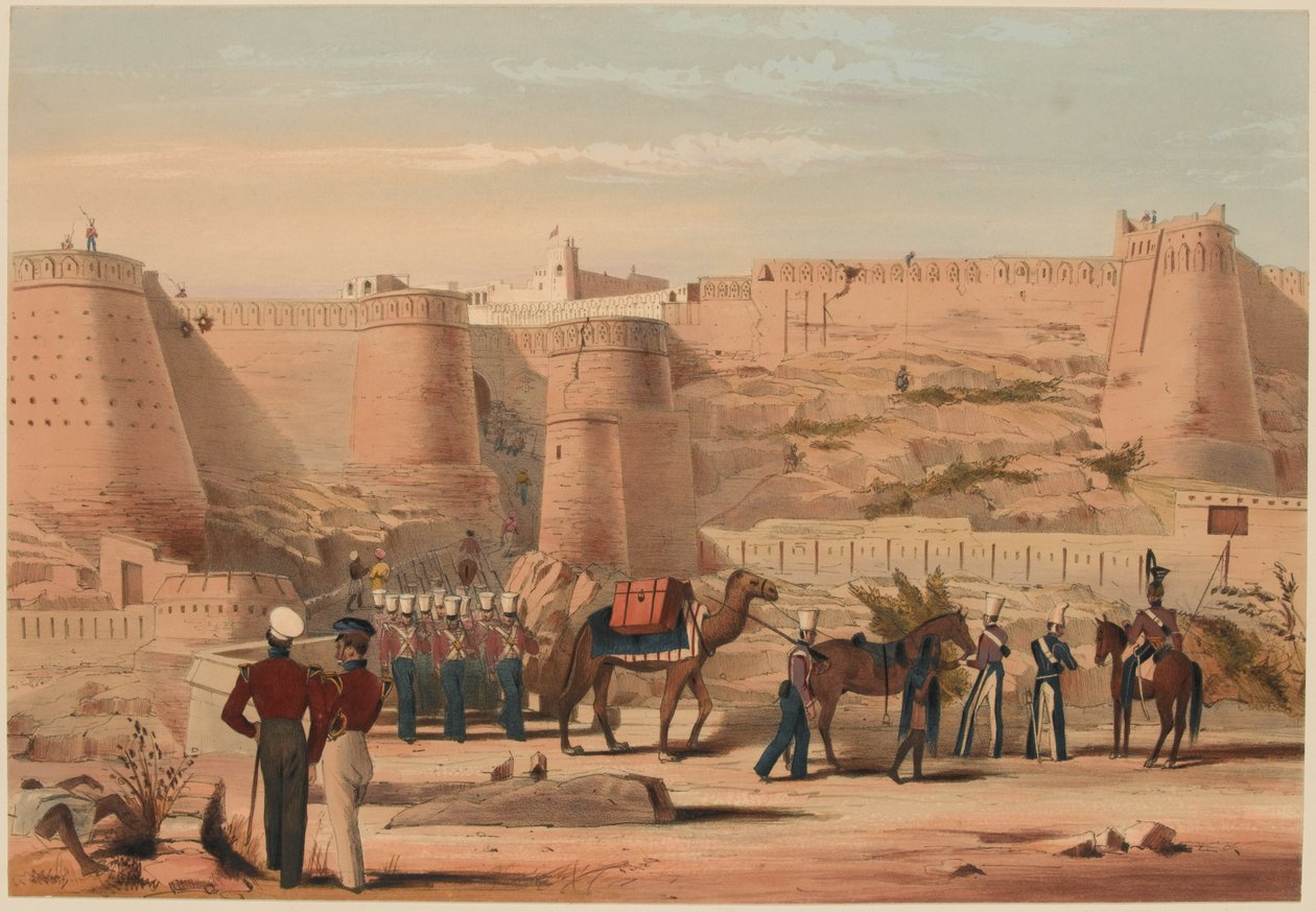 „Storming of Ghuznee: Ráno po akci“, 23. července 1839 (barevné lito) od Lieutenant Thomas (after) Wingate