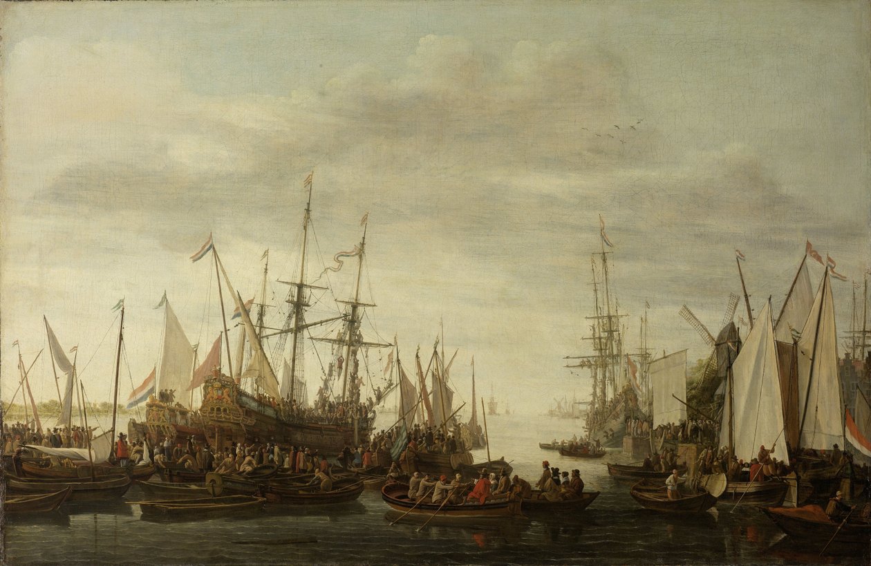 Keelhauling, podle neověřené tradice, lodního doktora admirála Jana van Nese od Lieve Pietersz. Verschuier