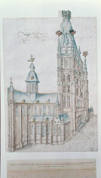 Katedrála sv. Bavo (akvarel na papíře) od Lieven van der Schelden