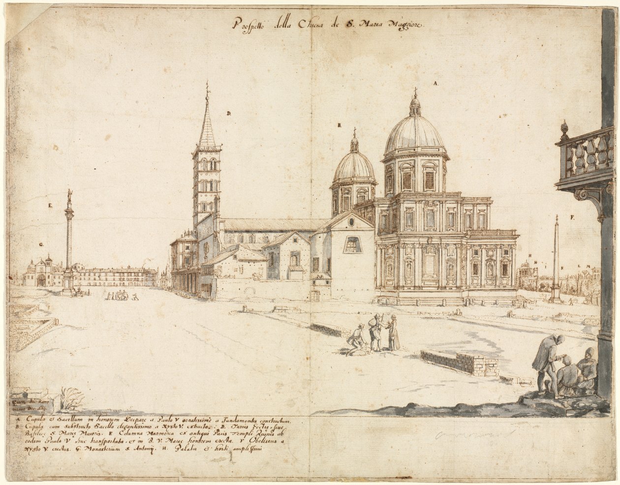 Osmnáct pohledů na Řím: Bazilika Santa Maria Maggiore od Lievin Cruyl