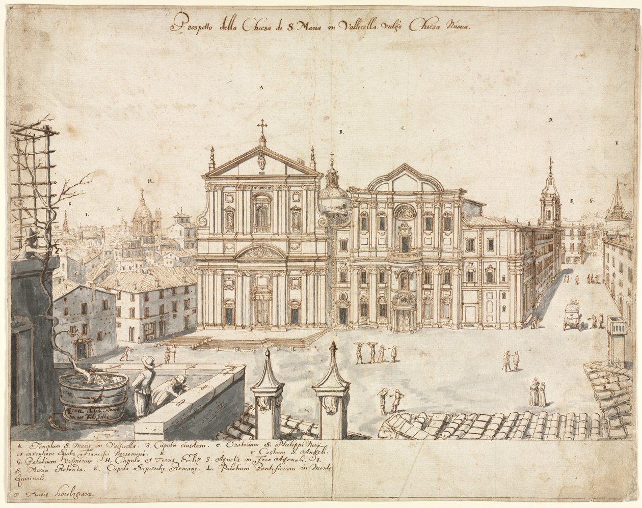 Osmnáct pohledů na Řím: Kostel Santa Maria in Vallicella, 1665. od Lievin Cruyl