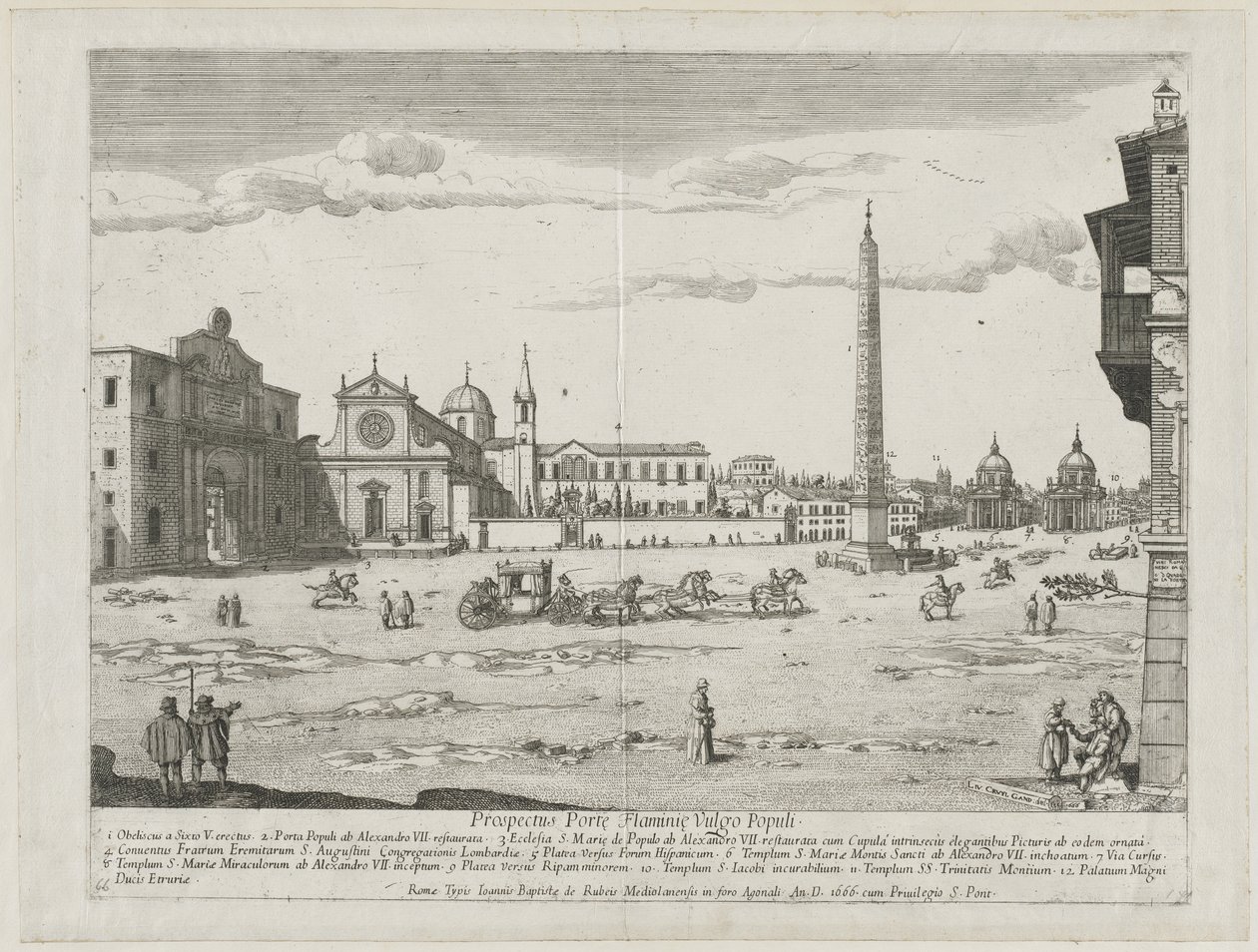 Prospekt míst města Říma Insign[ium], 1666. od Lievin Cruyl