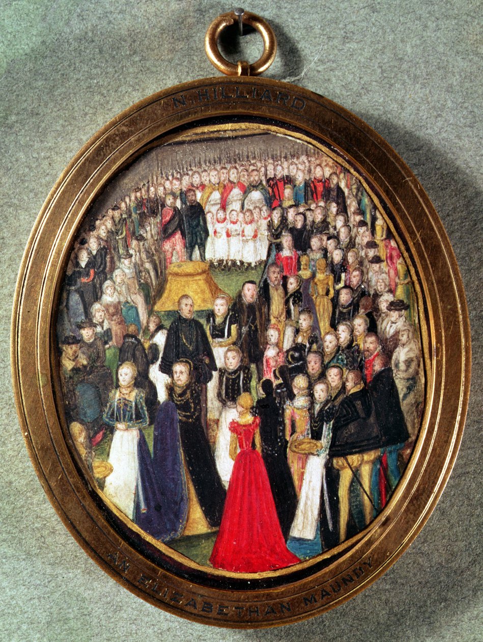 Alžbětinská Maundy Ceremony, cca 1560 (wc na pergamenu) od Lievine Teerlink