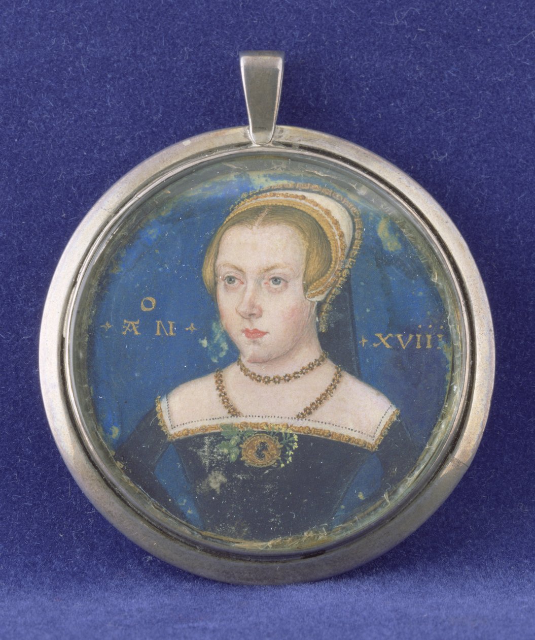 Portrét dámy, možná Lady Jane Grey, kolem 1545-47 (tělová barva na kartě) od Lievine Teerlink