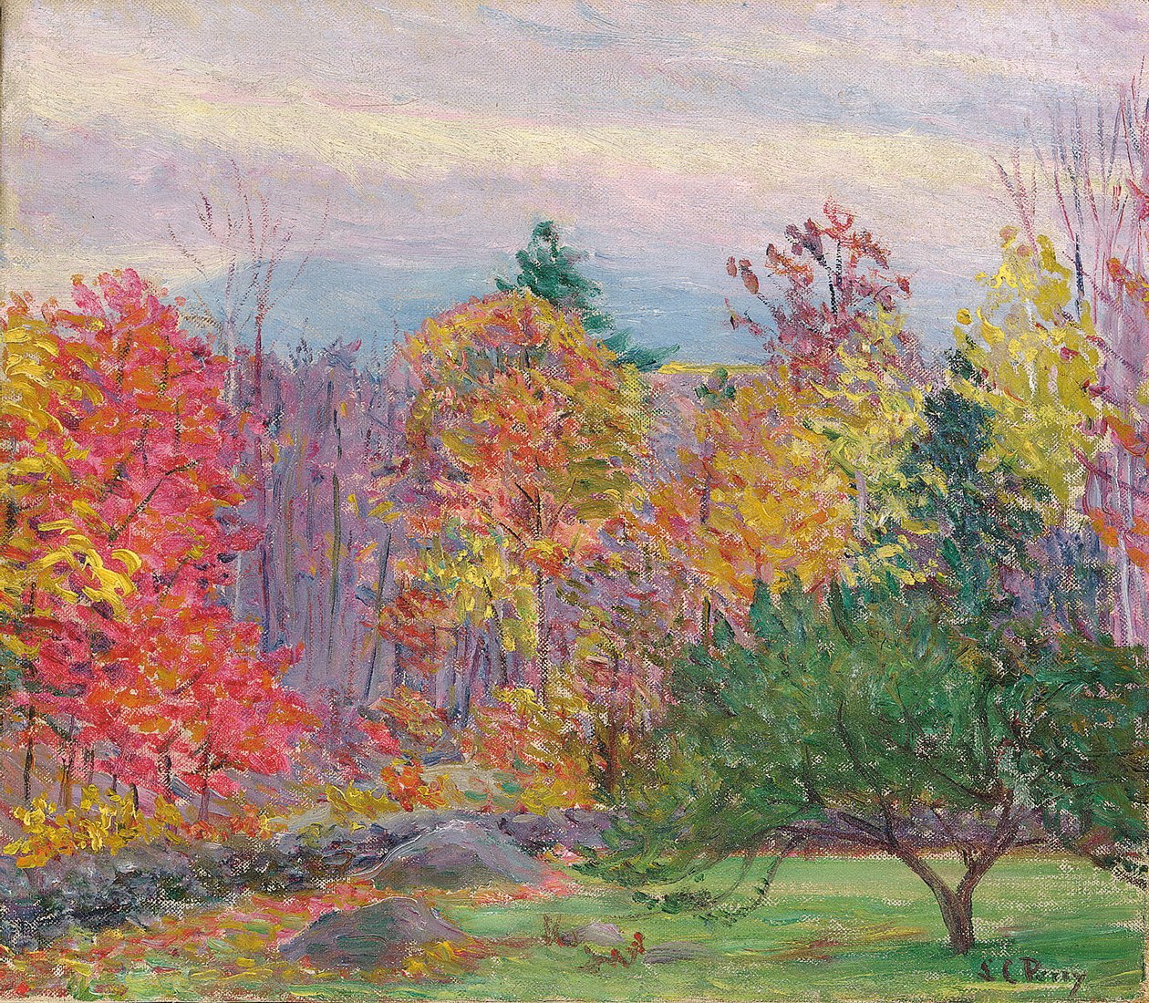 Krajina v Hancock, New Hampshire, říjen 1923 (olej na plátně) od Lilla Cabot Perry