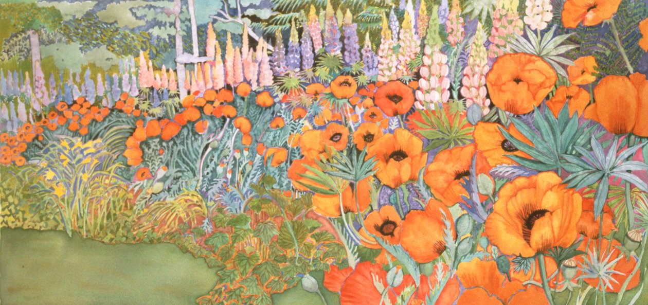 Poppy Border od Lillian Delevoryas