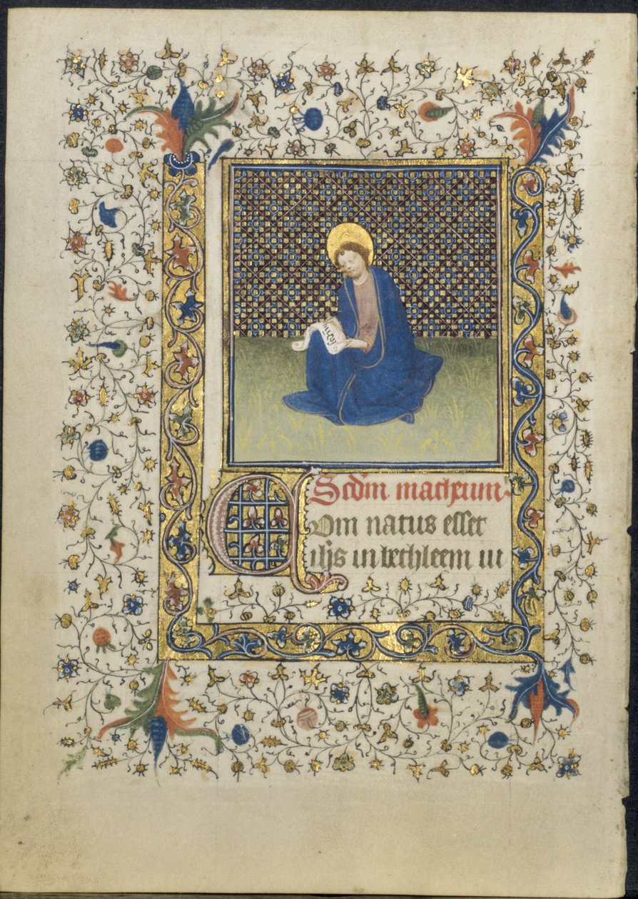 List z knihy hodin: St. Matthew, c. 1415-20. od Limbourg Brothers