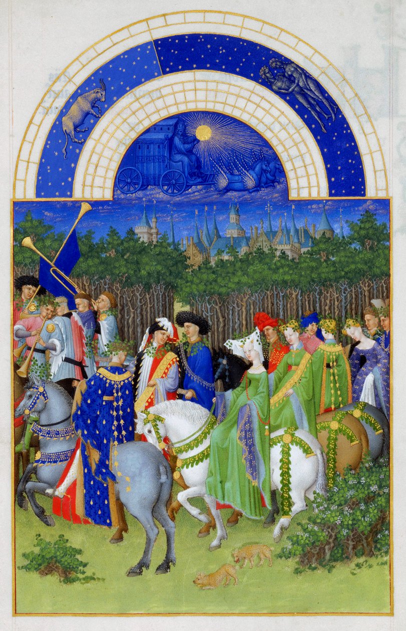 Květen Velmi bohaté hodiny vévody z Berry, 1412-1416 od Limbourg Brothers