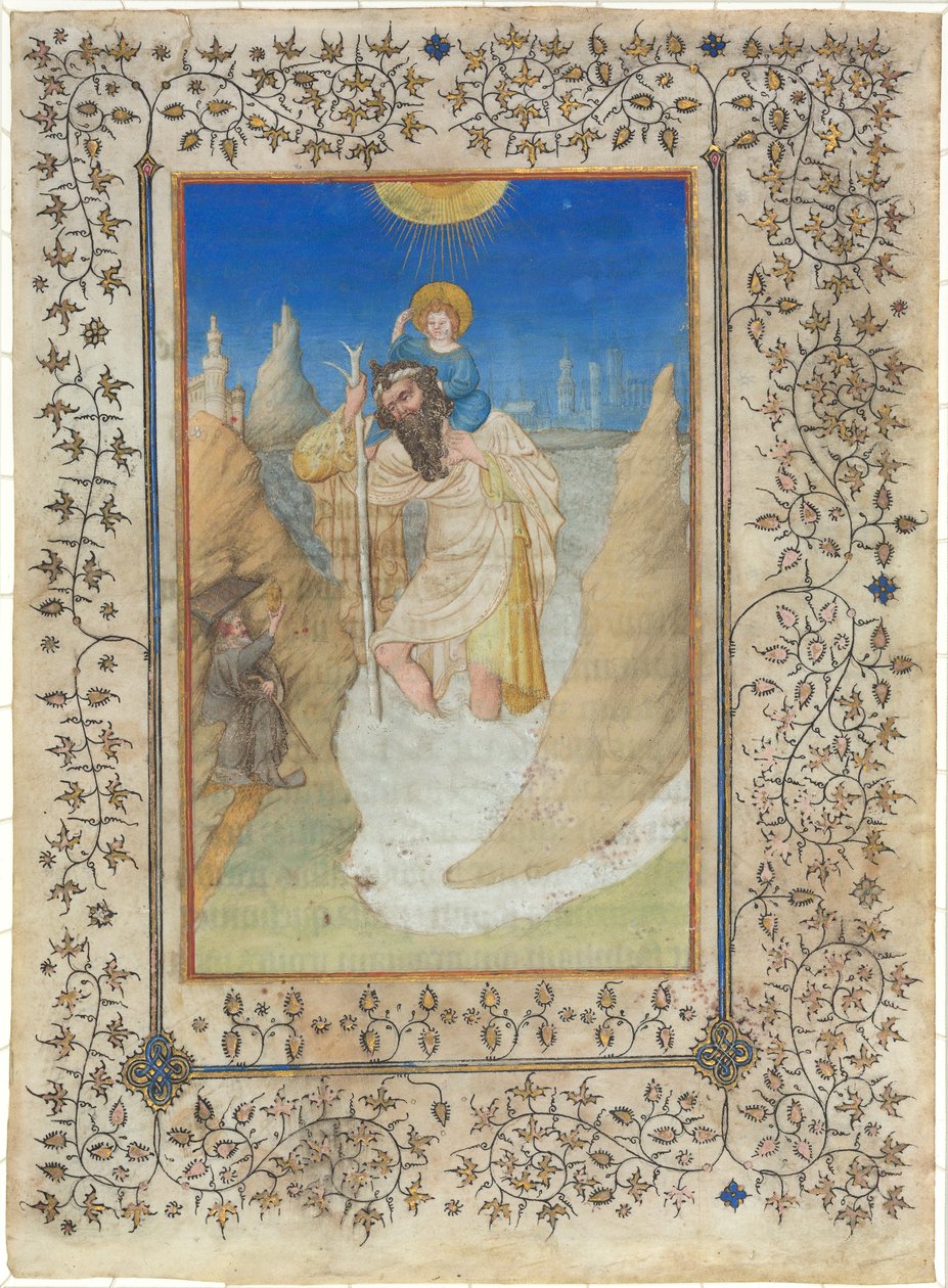 Svatý Kryštof nesoucí Ježíška od Limbourg Brothers