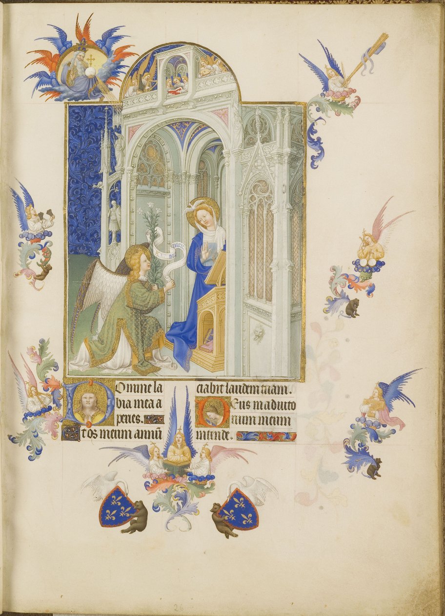 Zvěstování Velmi bohaté hodiny vévody z Berry od Limbourg Brothers