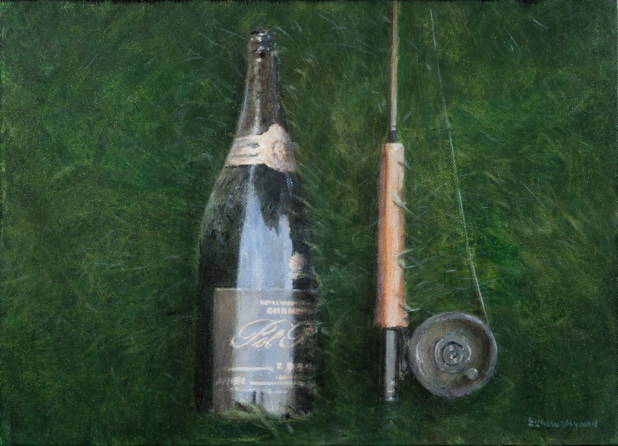 Bottle and Rod II, 2012 (akryl na plátně) od Lincoln Seligman