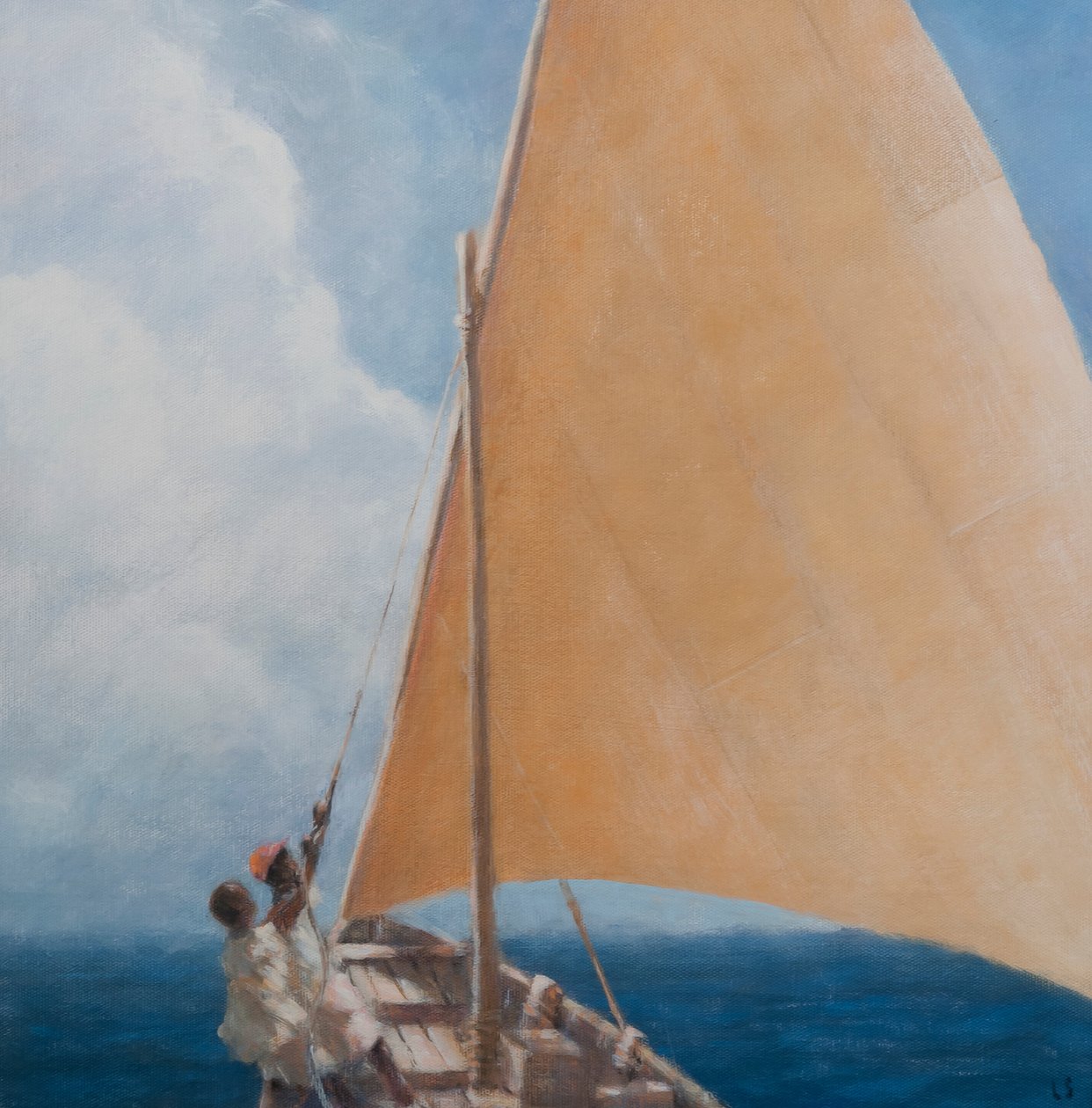 Dhow, Kilifi, 2012 (akryl na plátně) od Lincoln Seligman