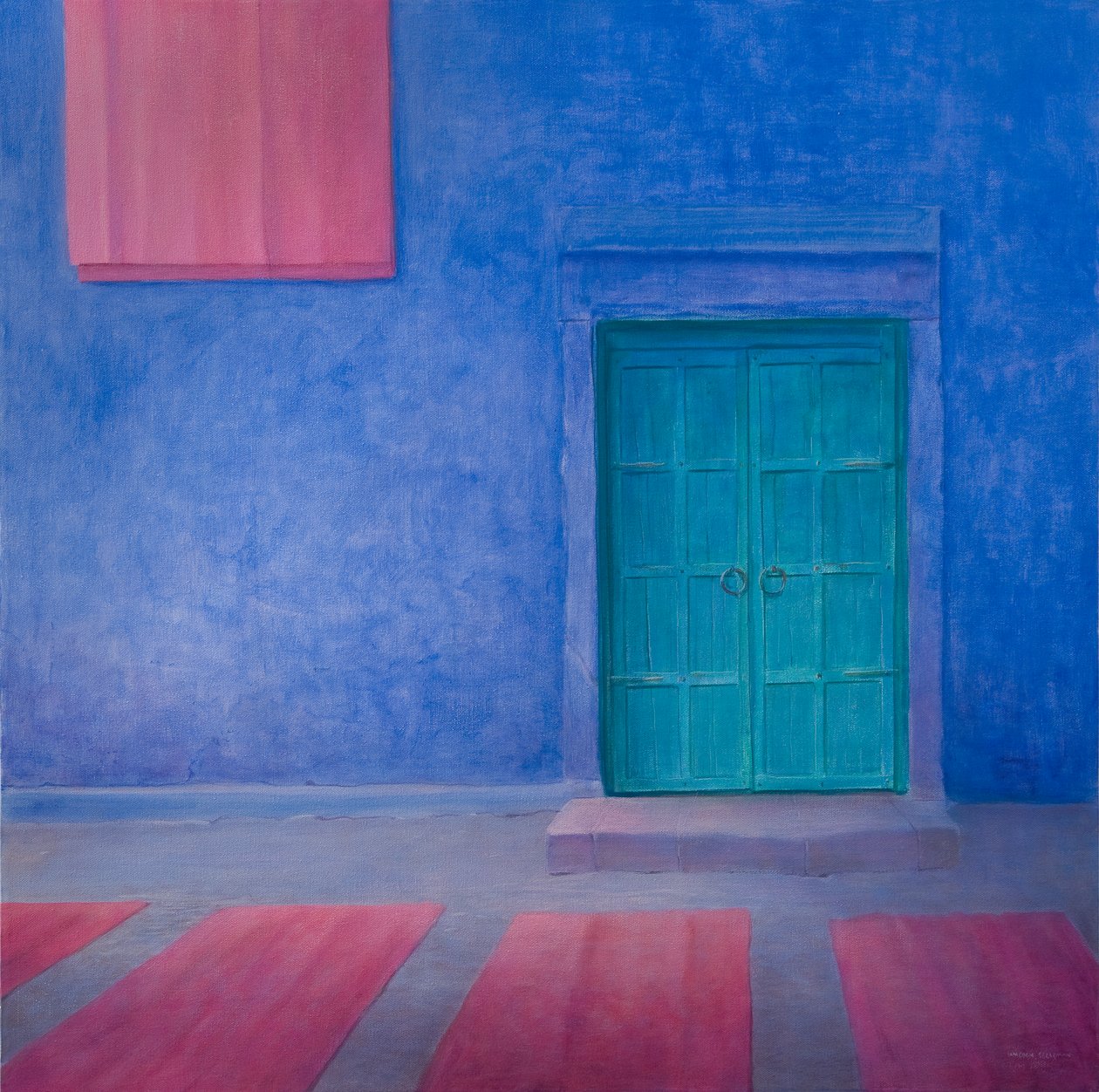 Green Door Jodhpur, 2010 (akryl na plátně) od Lincoln Seligman