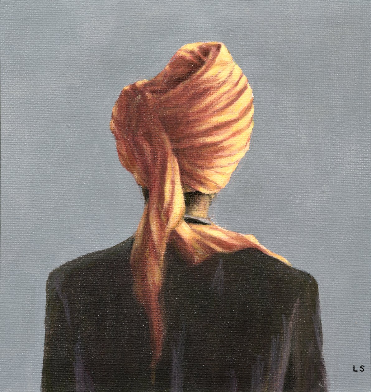 Oranžový turban, 2004 (akryl na plátně) od Lincoln Seligman