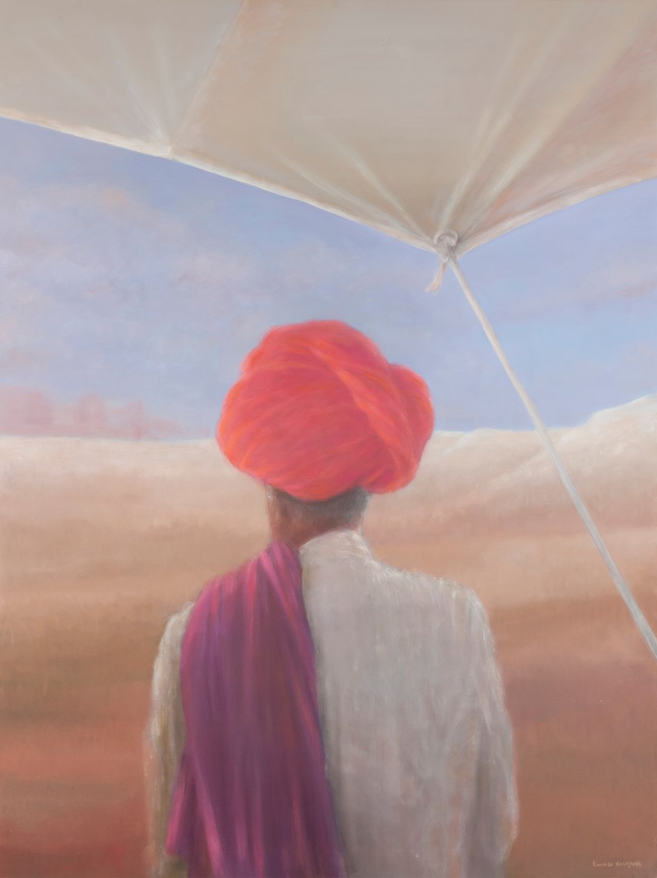 Rajasthan farmer, 2012 (akryl na plátně) od Lincoln Seligman