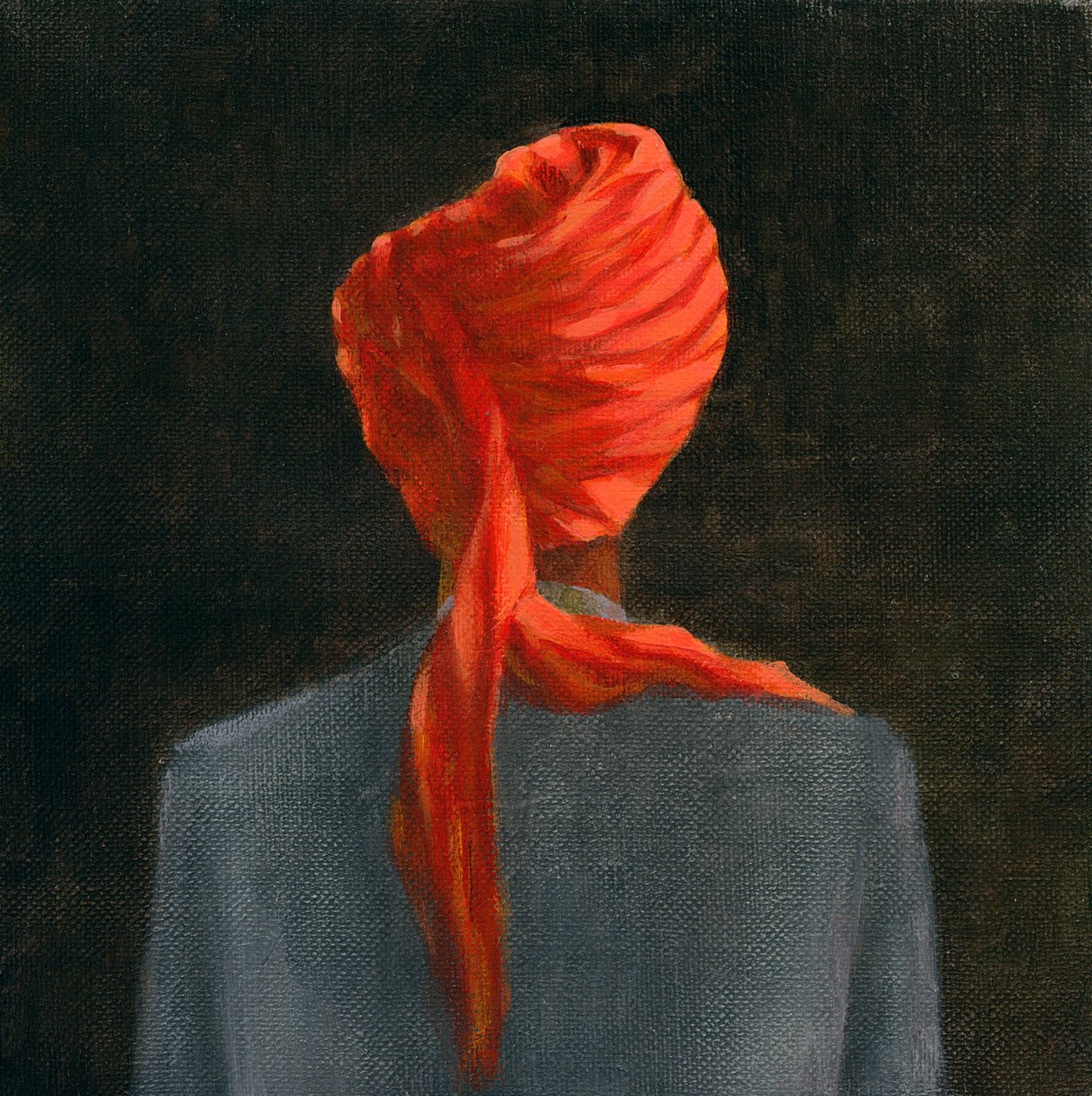 Červený turban, 2004 (akryl na plátně) od Lincoln Seligman