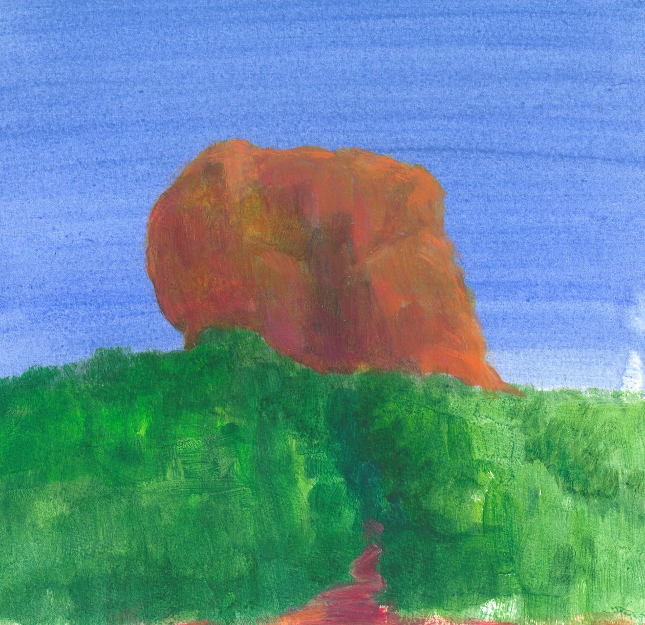 Sigiriya Rock (akryl na papíře) od Lincoln Seligman