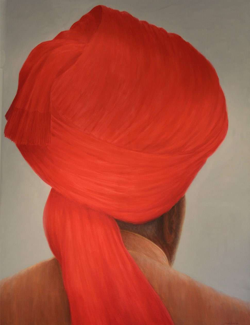 Velký červený turban od Lincoln Seligman