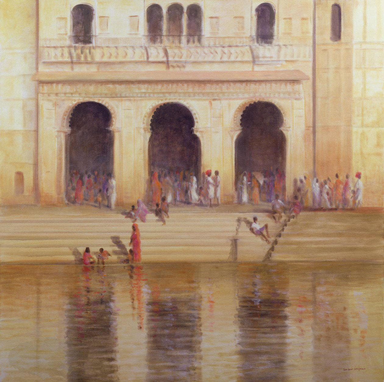 Udaipur Steps (olej na plátně) od Lincoln Seligman