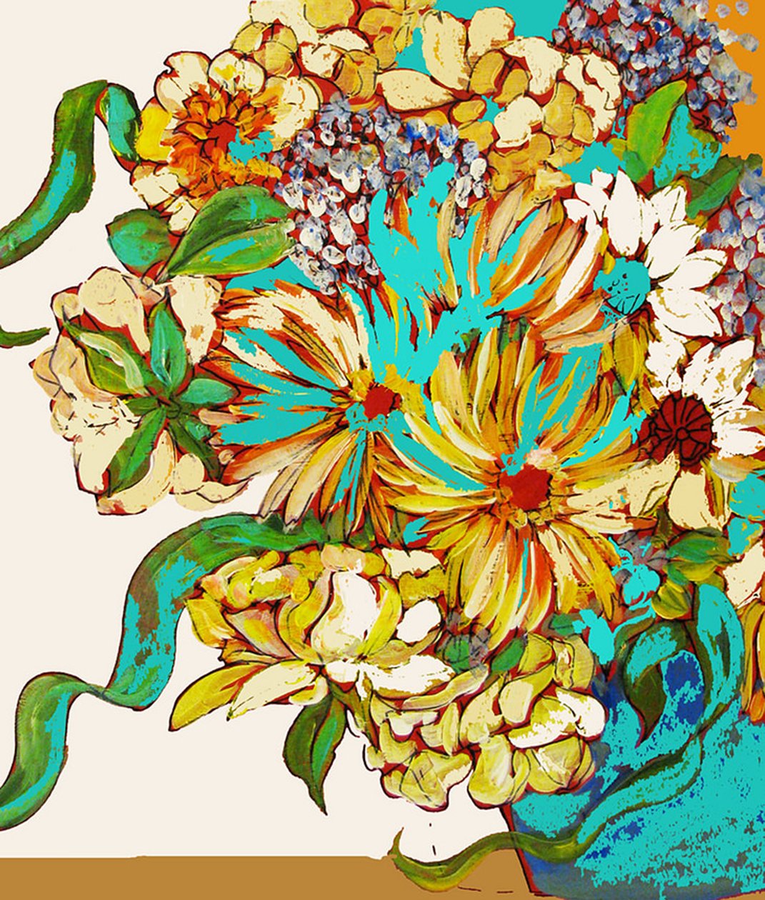 JARNÍ BOUQUET, 2016 (kombinovaná technika) od linda arthurs