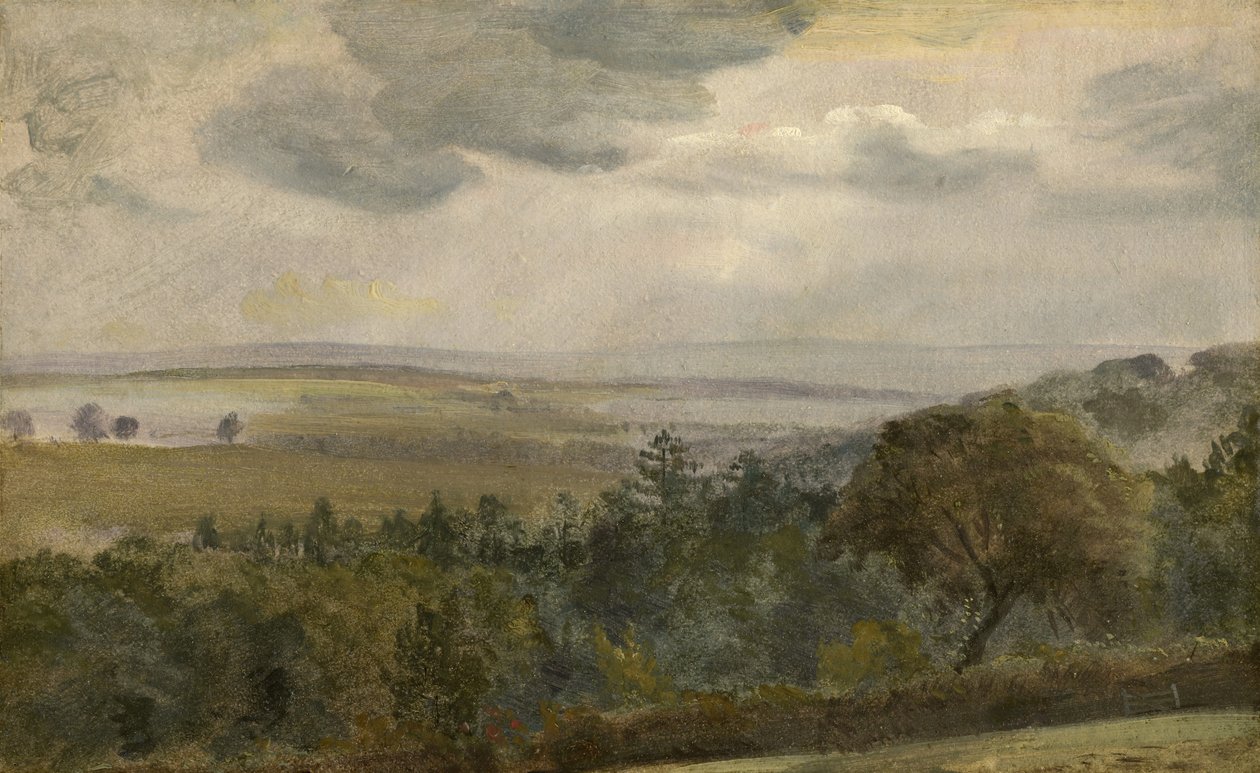 Rozsáhlá krajina s mraky, c.1850 od Lionel Constable