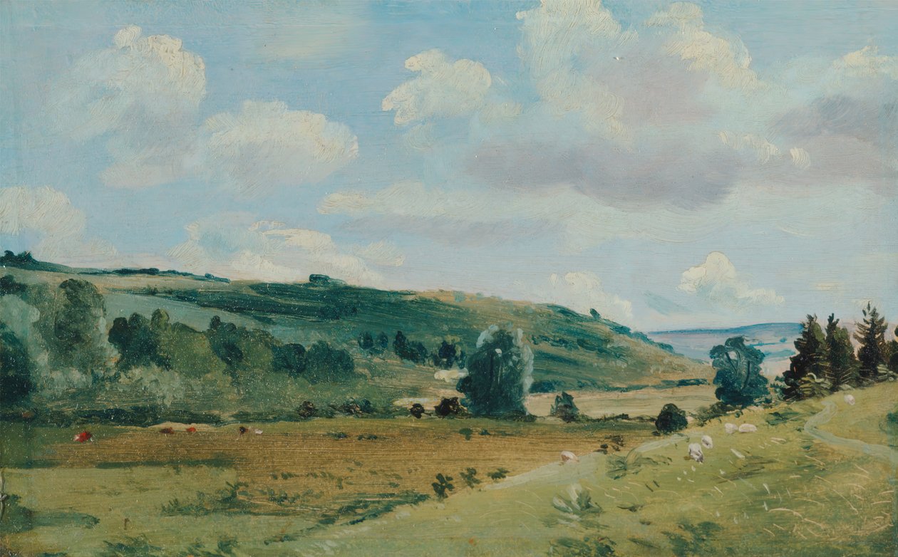 Letní krajina poblíž Dedham, mezi 1849 a 1855. od Lionel Constable