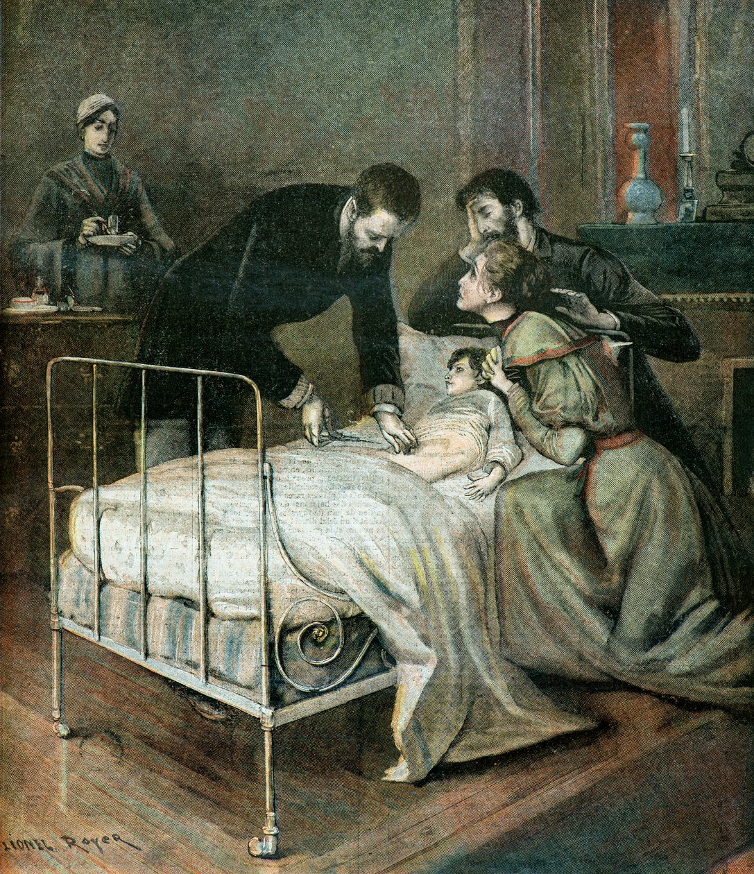 Doktor Emile Roux očkuje dítě od Lionel Noel Royer