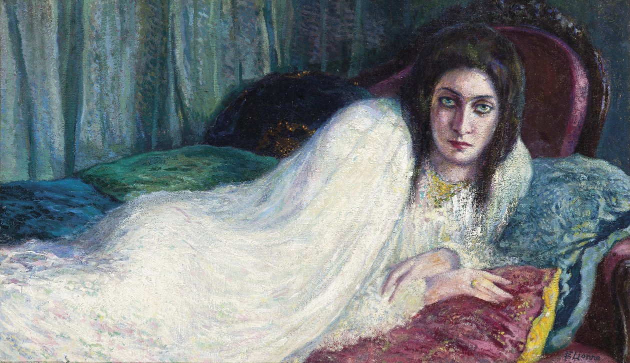 Dívka na pohovce Dívka na pohovce, c. 1910. od Lionne