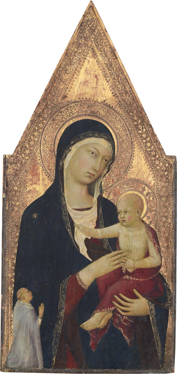 Madonna a dítě s dárcem, 1325-30 (tempera na panelu) od Lippo Memmi
