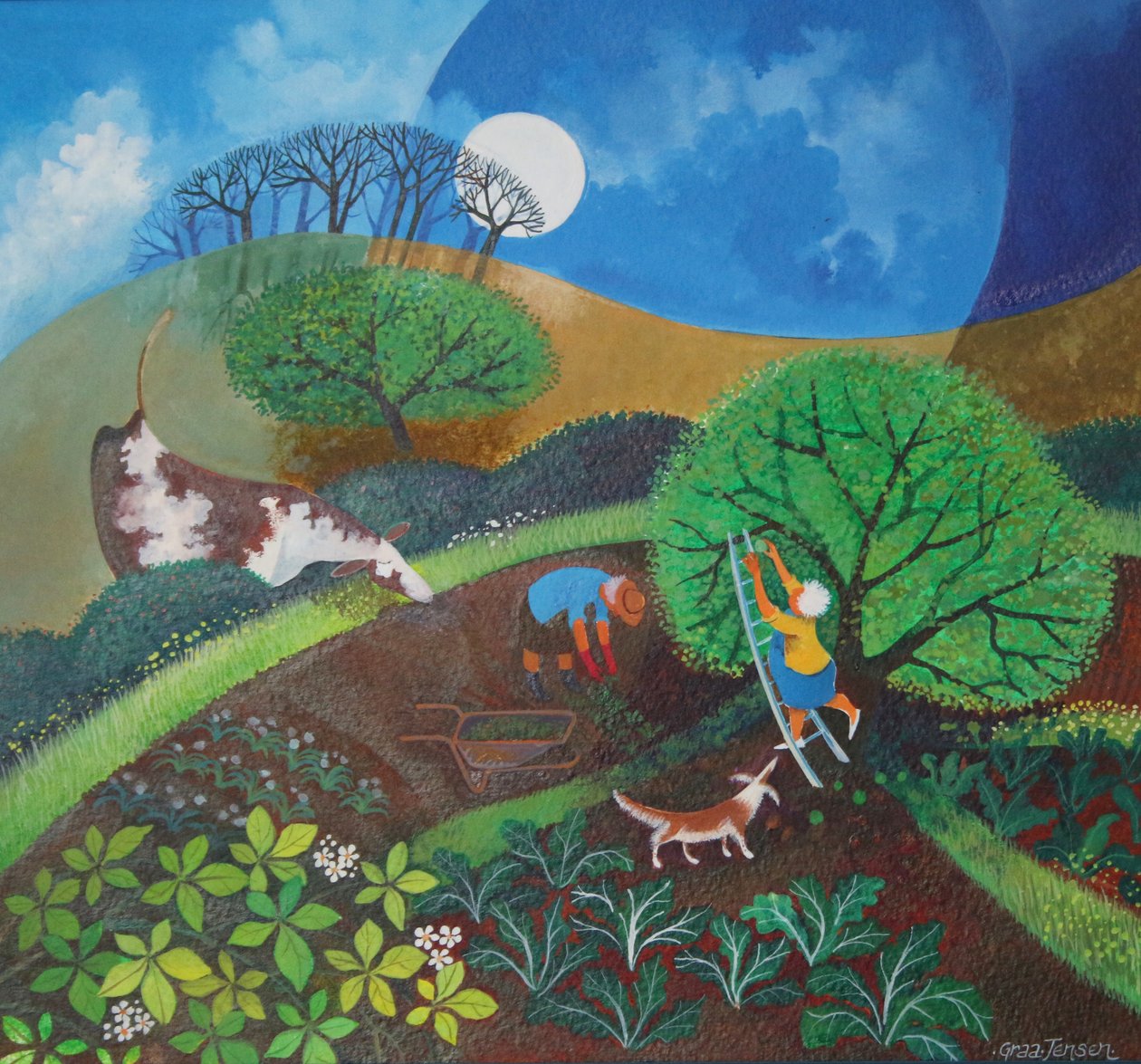 Companion Gardeners, 2015, (akrylové inkousty na papíře) od Lisa Graa Jensen