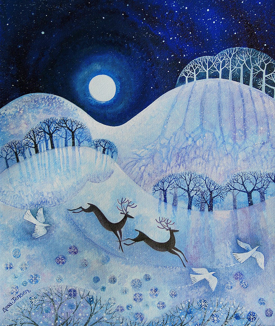 Zasněžený mír, 2011 (akrylová tuš a kvaš na papíře) od Lisa Graa Jensen