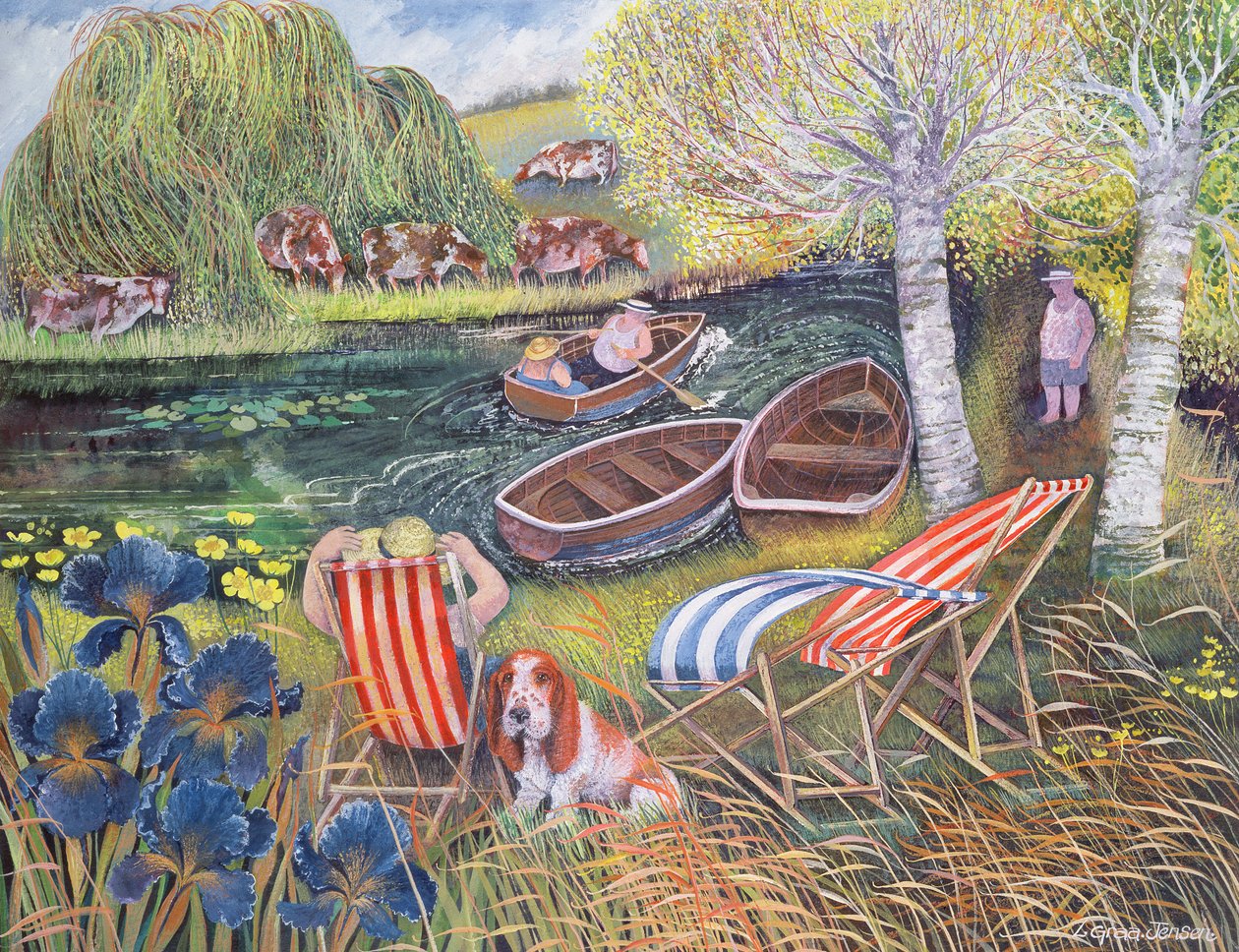 Breezy River, 1995 (akrylový inkoust, kvaš) od Lisa Graa Jensen